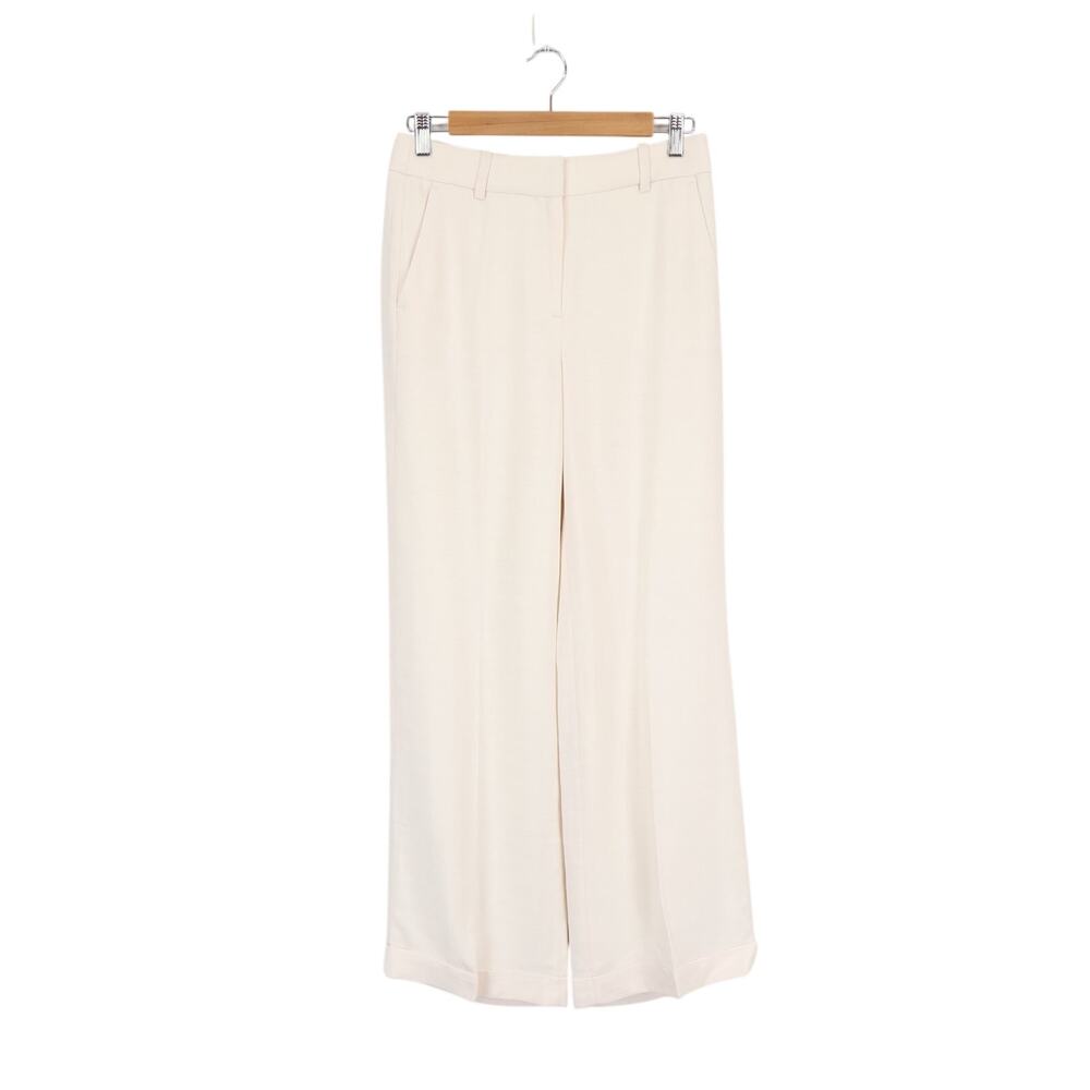 J.Crew Cuffed Wide Leg Trouser Pant Luster Canvas Summer Linen Pink Size 4 NWT